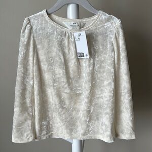 ✨NEW H&M Long Sleeve Velour Top 3/4T